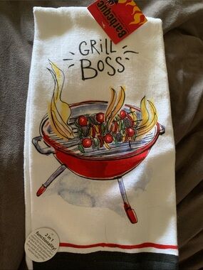 Grill Boss Red & White Kitchen Towel Duel Purpose